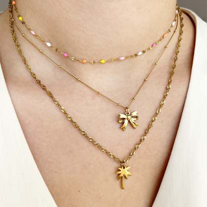 bow charm necklace