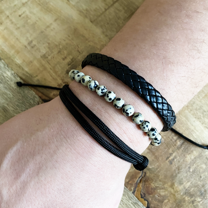 men's black surf bracelet