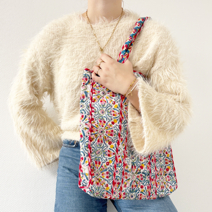 blooming reversible bag pink/colorful
