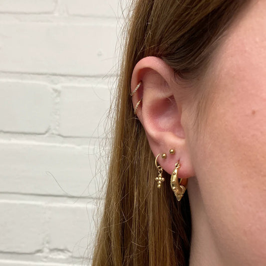 stainless steel piercing ringetje met zirconia 10 mm