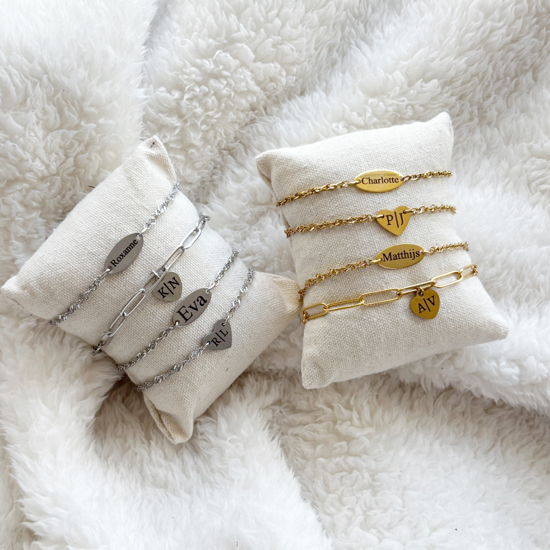 gepersonaliseerde armband met naam ovaal big twist