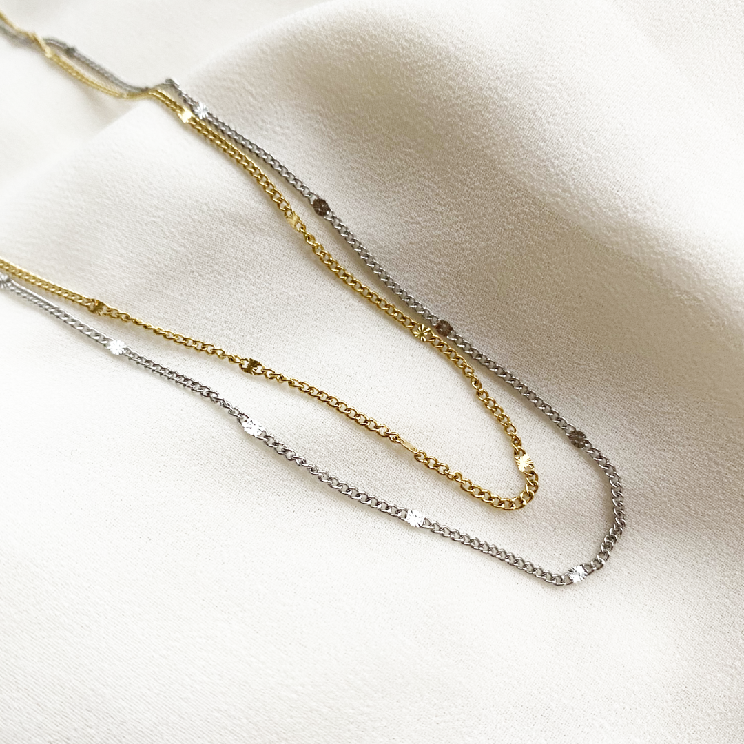 fijne ketting met kleine platte stukjes