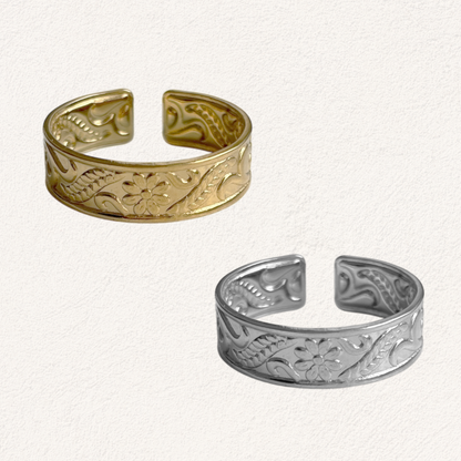 floral print ring