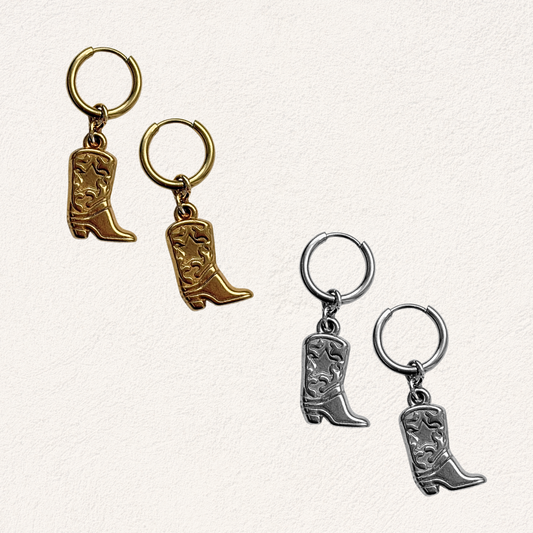 cowboylaarsjes oorbellen stainless steel oorbellen