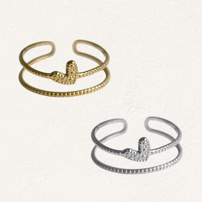 double heart ring