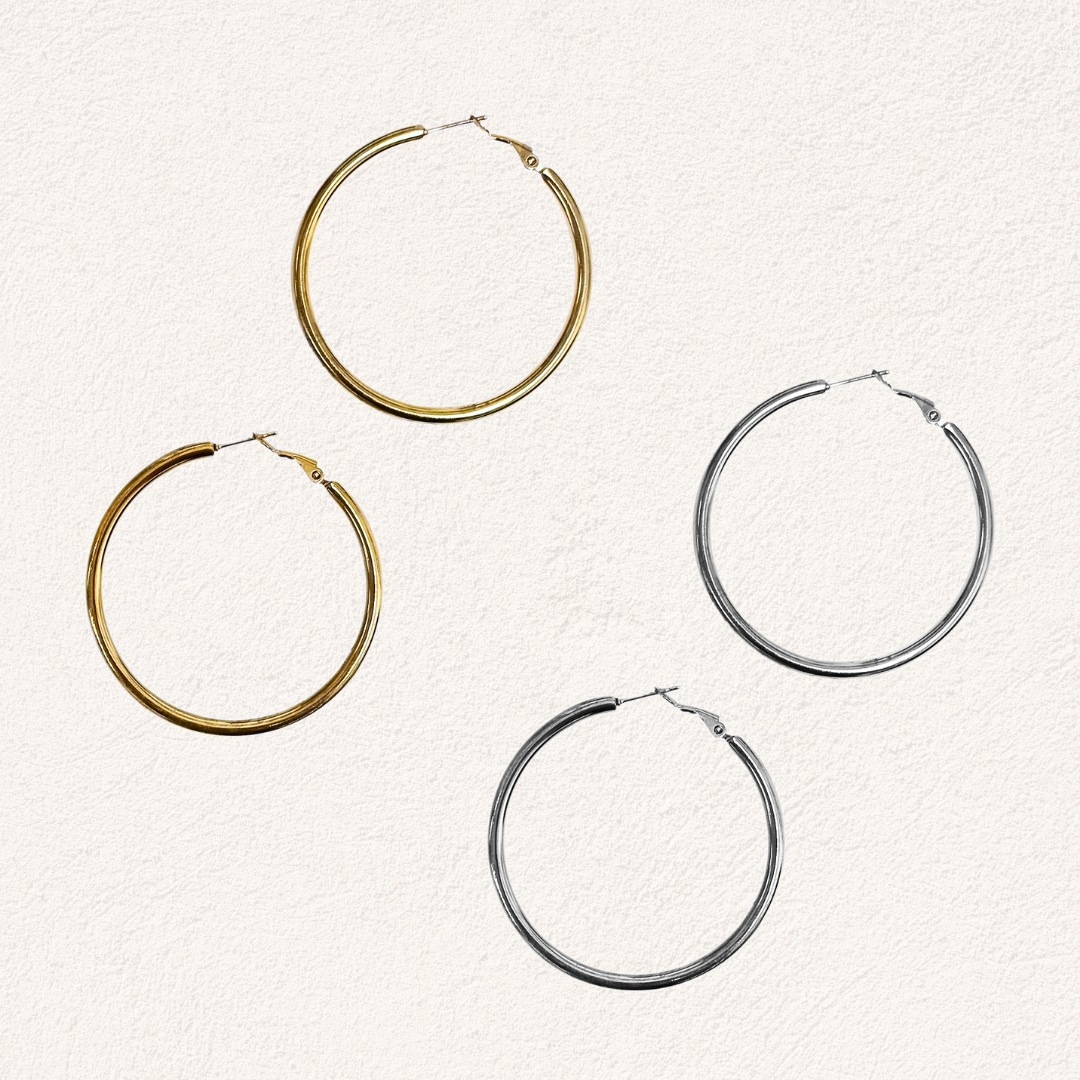 essential hoops 50 mm stainless steal oorbelllen