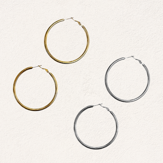 essential hoops 50 mm stainless steal oorbelllen