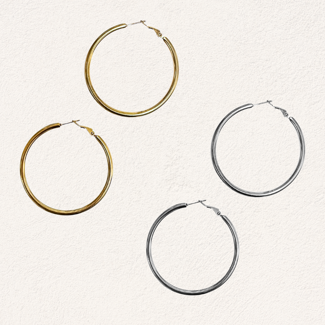 essential hoops 60 mm stainless steal oorbelllen