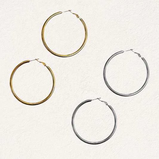 essential hoops 60 mm stainless steal oorbelllen