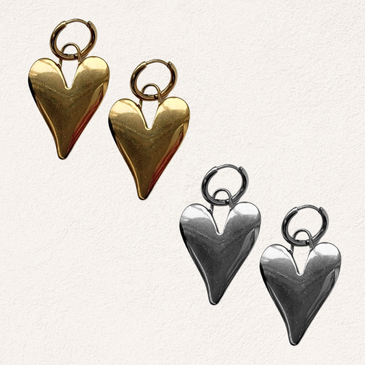 grote hartjes oorbellen stainless steel oorbellen