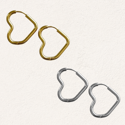 Large sideways heart earrings