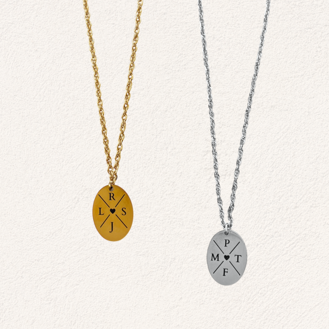 gepersonaliseerde ketting met 4 letters