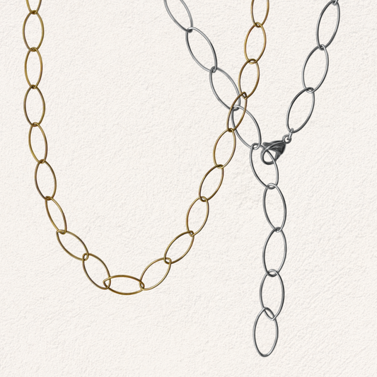 lange ketting met ovale open schakels