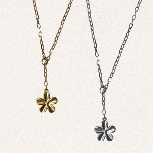lange verstelbare ketting met bloem