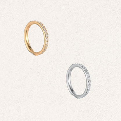 stainless steel piercing ring with zirconia 10 mm