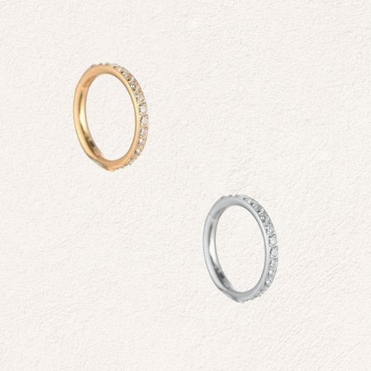 stainless steel piercing ringetje met zirconia 10 mm