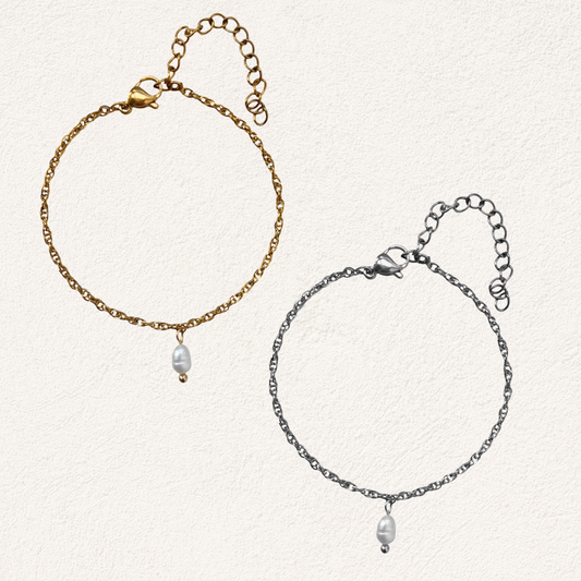 productfoto van armband met een losse parel