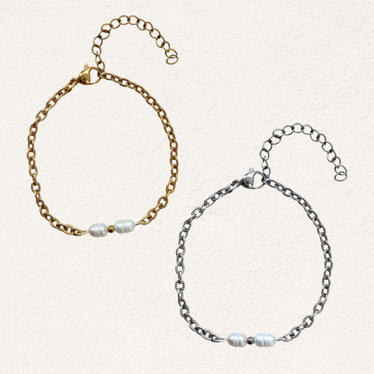 productfoto van de zoetwaterparel schakelarmband