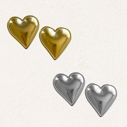 statement heart earrings