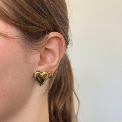 statement heart earrings