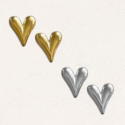 big heart stud earrings