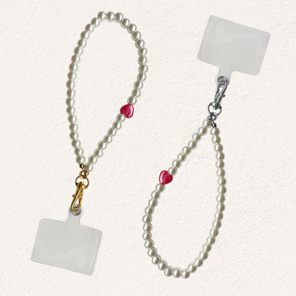 phone cord pearls red heart